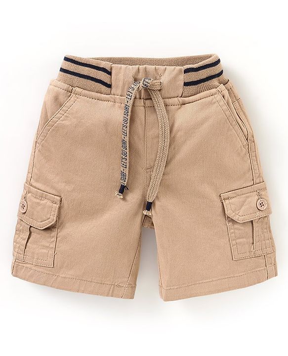 Babyhug Cotton Knee Length Bermuda Solid Colour - Beige