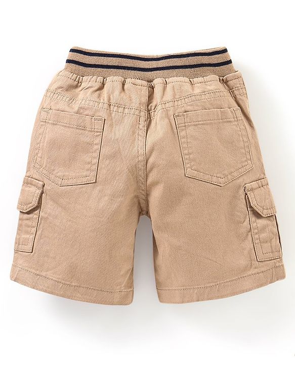 Babyhug Cotton Knee Length Bermuda Solid Colour - Beige