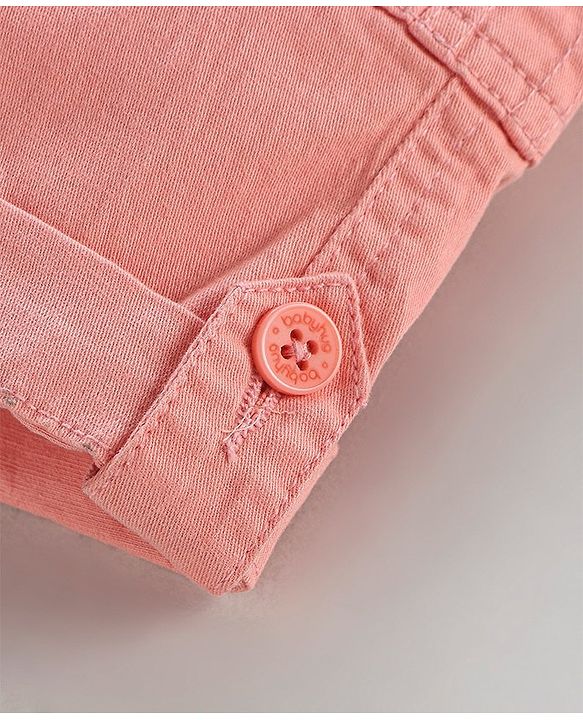 Babyhug Cotton Twill Knee Length Jamaican Solid Color - Coral