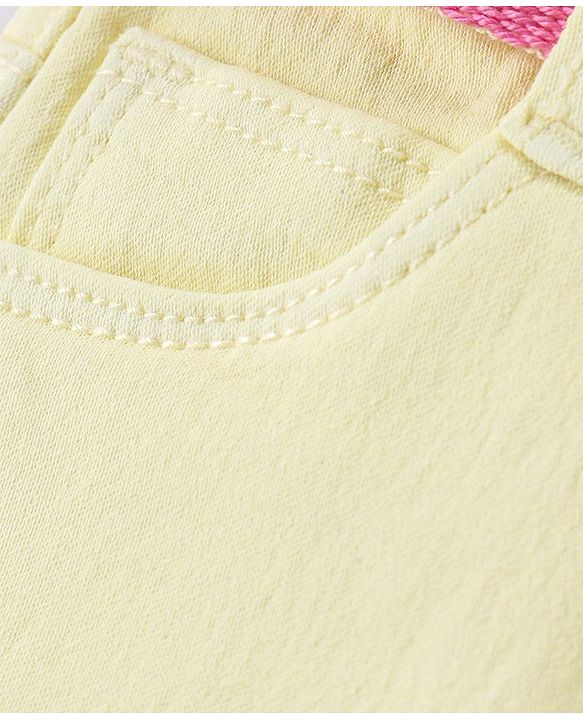 Babyhug Denim Full Length Stretchable Washed Jeans - Yellow