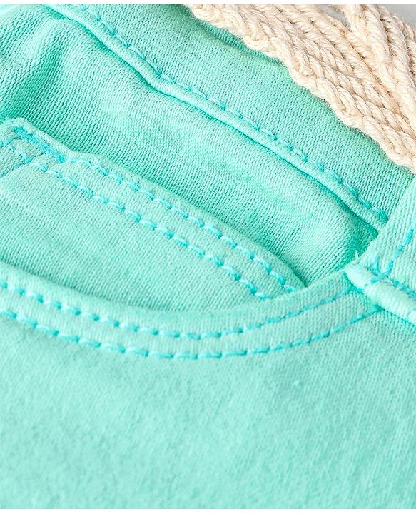 Babyhug Denim Full Length Stretchable Washed Jeans - Mint