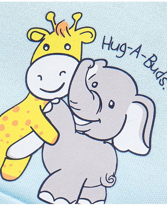 Babyhug 100% Cotton Animal Print Cap - Blue