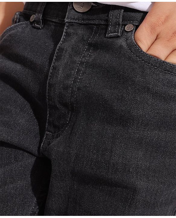 Pine Kids Full Length Cotton Elastane Washed Black Jeans - Grey