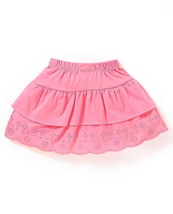 Babyhug 100% Cotton Sleeveless Floral Printed Top and Skirt Set - Green & Pink
