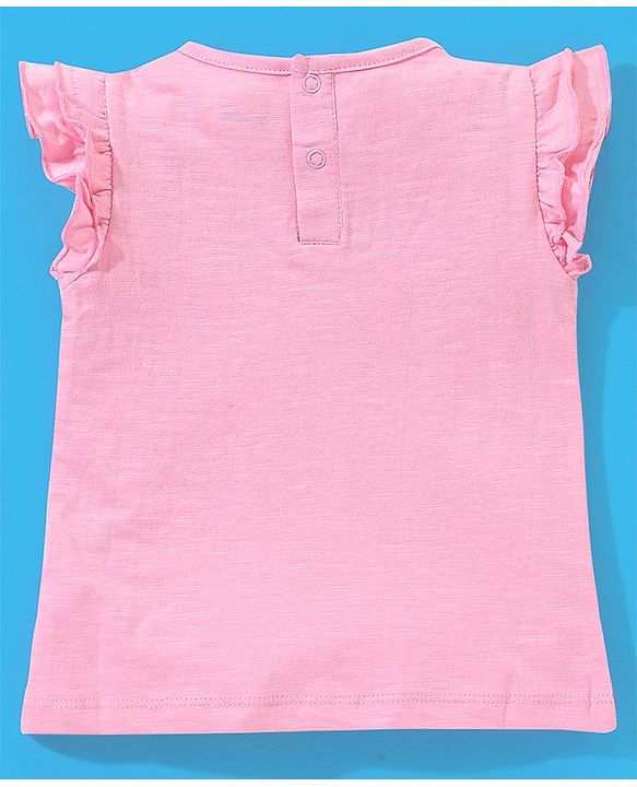 Babyhug 100% Cotton Sleeveless Top and Skirt Set Rainbow Print - Pink