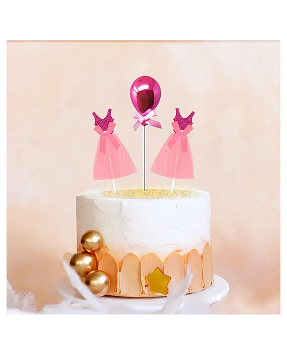 AMFIN Oval Cake Topper With Skirt Cake Topper For Birthday Decor Party Kids  Birthday Baby Shower Cake Flags Supplies Pink Online in India, Buy at Best  Price from Firstcry.com - 13113006