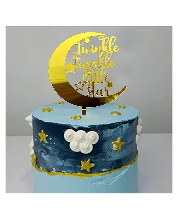 Twinkle Twinkle Little Star Cake Topper Shimmer Gold Twinkle Twinkle