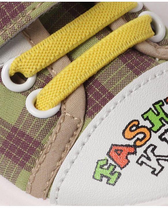 Cute Walk by Babyhug Checks Casual Shoes with Velcro Closure - Yellow