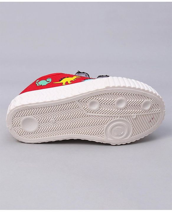 Cute Walk by Babyhug Velcro Closure Dino Printed Casual Shoes - Red