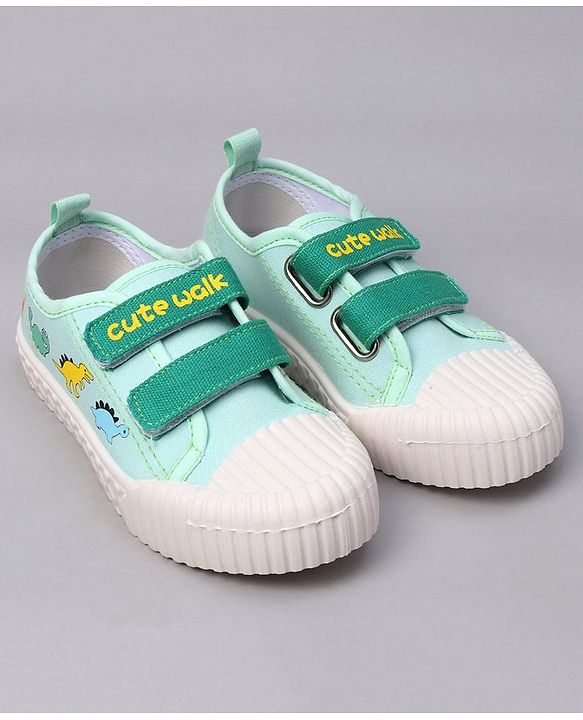 Cute Walk by Babyhug Velcro Closure Dino Printed Casual Shoes - Green
