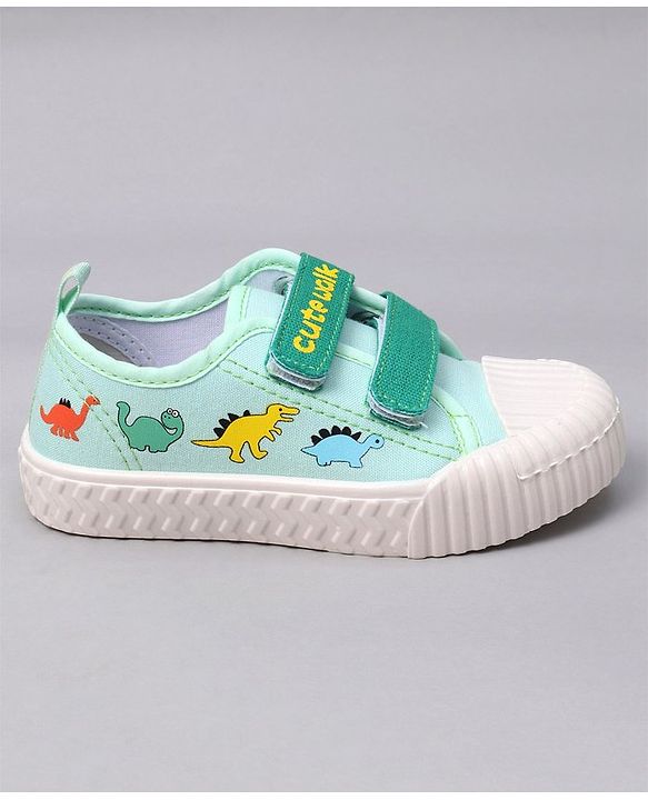 Cute Walk by Babyhug Velcro Closure Dino Printed Casual Shoes - Green