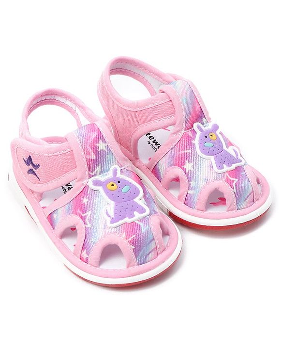 Cute Walk by Babyhug Velcro Closure Sandals Puppy Patch - Pink