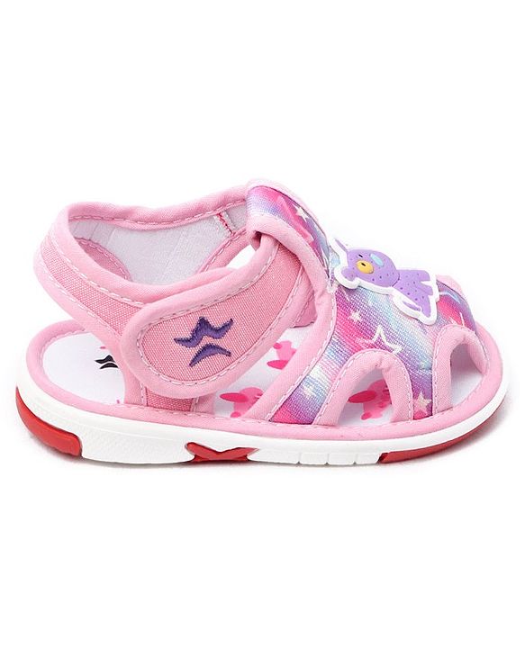 Cute Walk by Babyhug Velcro Closure Sandals Puppy Patch - Pink