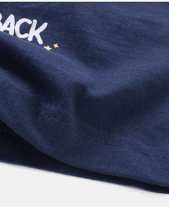 Babyhug Cotton Knit Half Sleeves Night Suit Moon Print - Navy Blue
