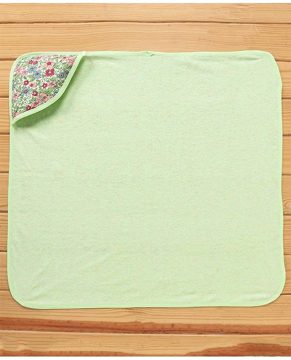 Babyhug Terry Bath Towel Floral Print - Green