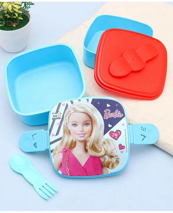 Barbie Lunch Box With Fork Blue Online in India Buy at Best Price