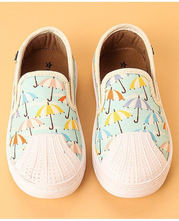 Cute Walk by Babyhug Slip on Casual Shoes with Umbrella Print - Blue