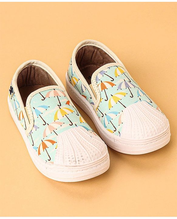 Cute Walk by Babyhug Slip on Casual Shoes with Umbrella Print - Blue