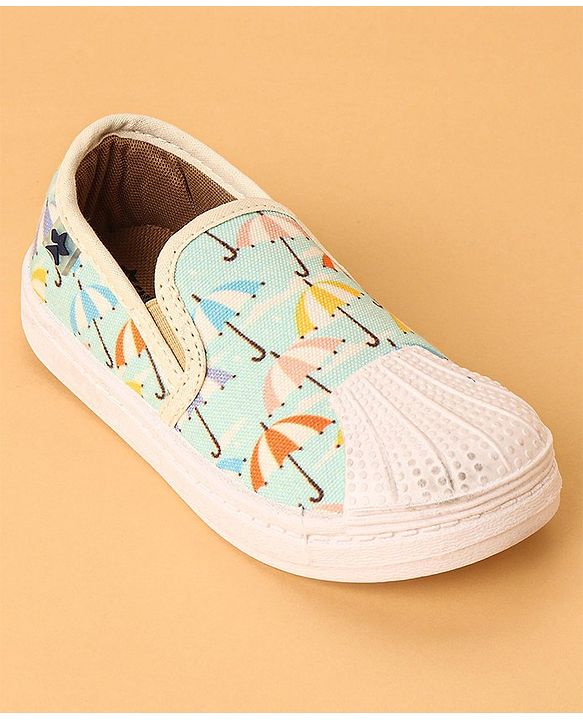 Cute Walk by Babyhug Slip on Casual Shoes with Umbrella Print - Blue