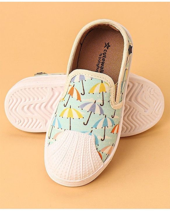 Cute Walk by Babyhug Slip on Casual Shoes with Umbrella Print - Blue