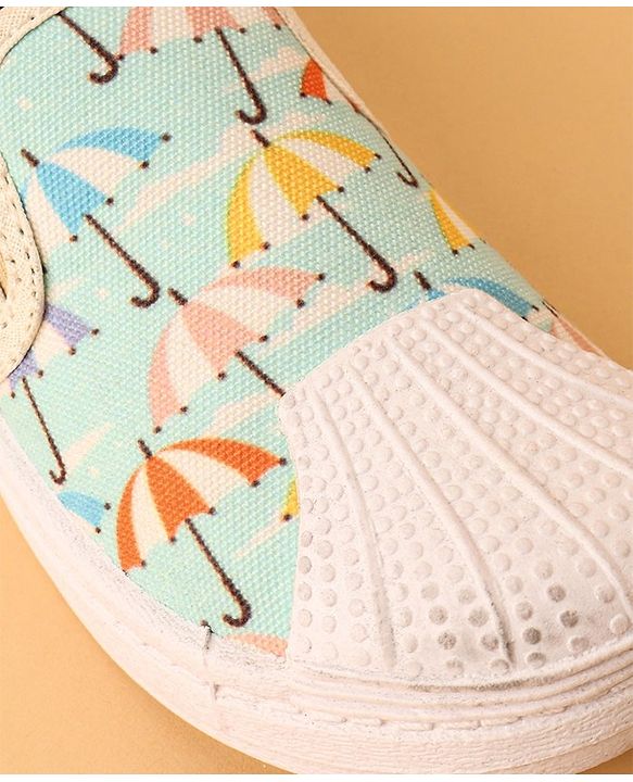 Cute Walk by Babyhug Slip on Casual Shoes with Umbrella Print - Blue