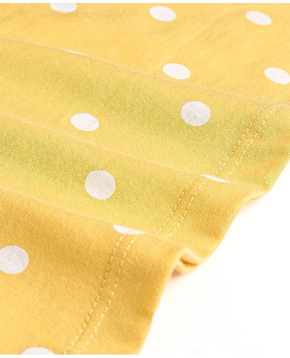 Babyhug 100% Cotton Knit Sleeveless Top Polka Dots Print - Light Blue