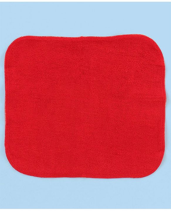 Babyhug Knitted Terry Wash cloth Pack of 6 Polka Dots Print - Red & White