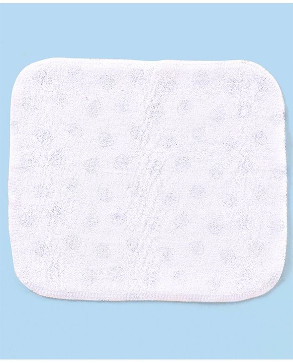 Babyhug Knitted Terry Wash Cloth Pack of 6 Swirls Print - Navy & White