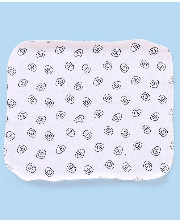 Babyhug Knitted Terry Wash Cloth Pack of 6 Swirls Print - Navy & White