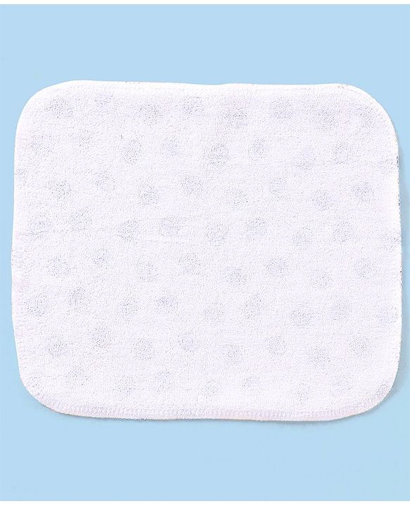 Babyhug Knitted Terry Wash Cloth Pack of 6 Swirls Print - Navy & White