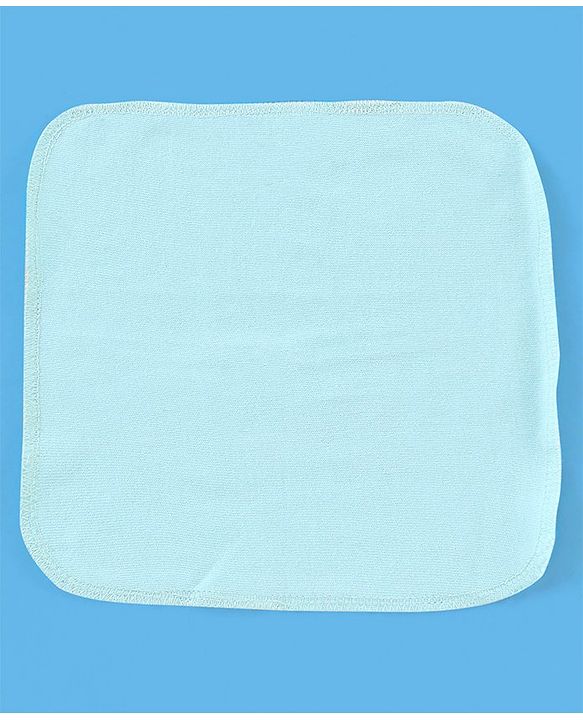 Babyhug Knitted Terry Solid Wash Cloth Pack of 6 - Navy Sky Blue & Red
