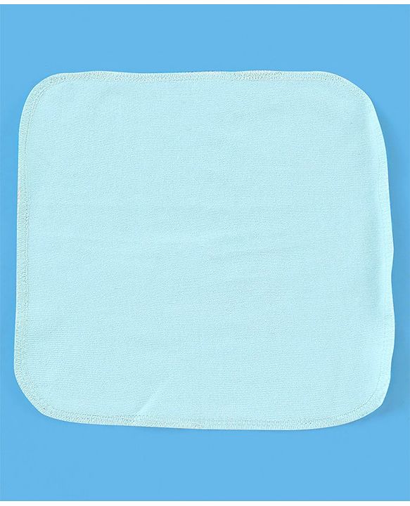 Babyhug Knitted Terry Solid Wash Cloth Pack of 6 - Navy Sky Blue & Red