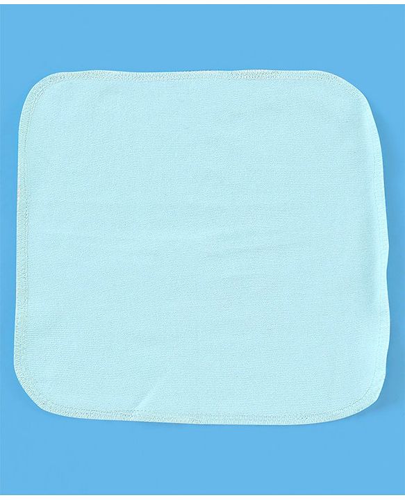 Babyhug Knitted Terry Solid Wash Cloth Pack of 6 - Navy Sky Blue & Red