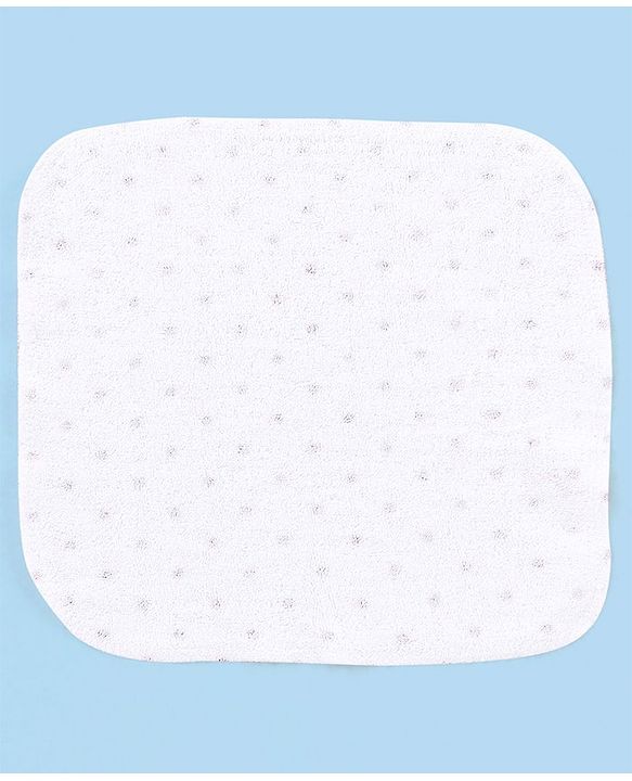 Babyhug Knitted Terry Wash Cloth Pack of 6 Polka Dots Print - Red & White