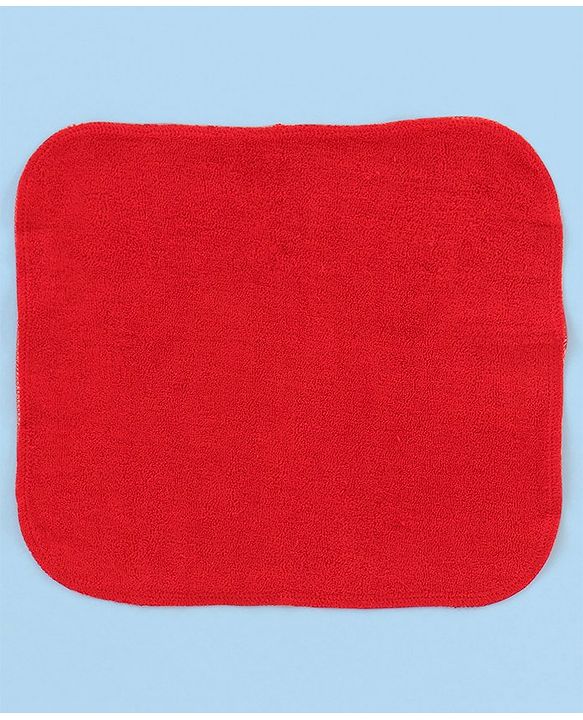 Babyhug Knitted Terry Wash Cloth Pack of 6 Polka Dots Print - Red & White