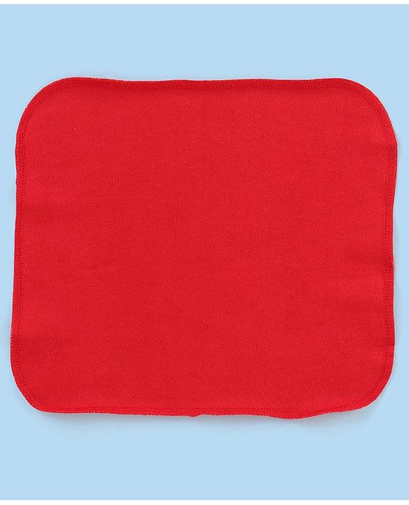 Babyhug Knitted Terry Wash Cloth Pack of 6 Polka Dots Print - Red & White