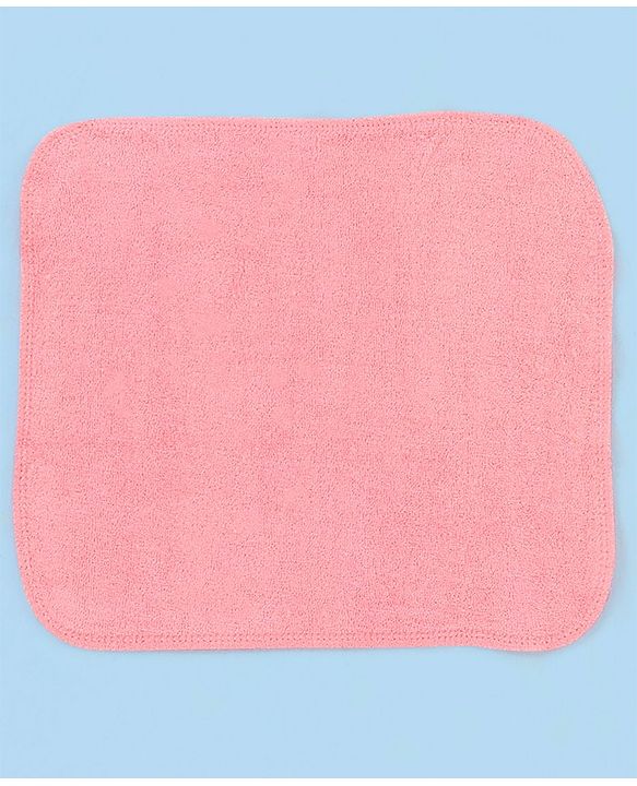Babyhug Knitted Terry Wash Cloth Pack of 6 Polka Dots Print - Pink & White