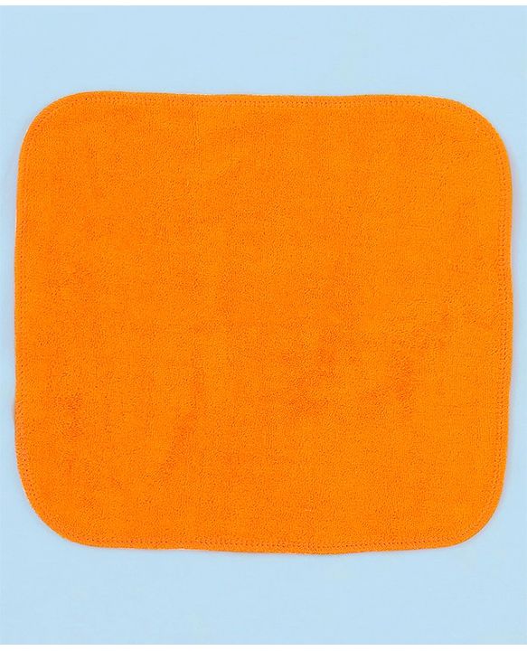 Babyhug Knitted Terry Wash Cloth Pack of 6 Paws Print - Orange & White
