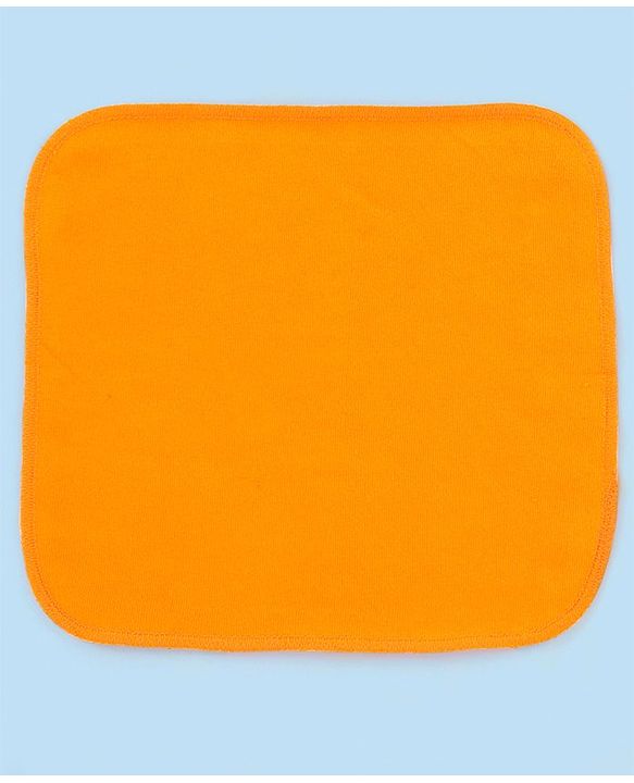 Babyhug Knitted Terry Wash Cloth Pack of 6 Paws Print - Orange & White