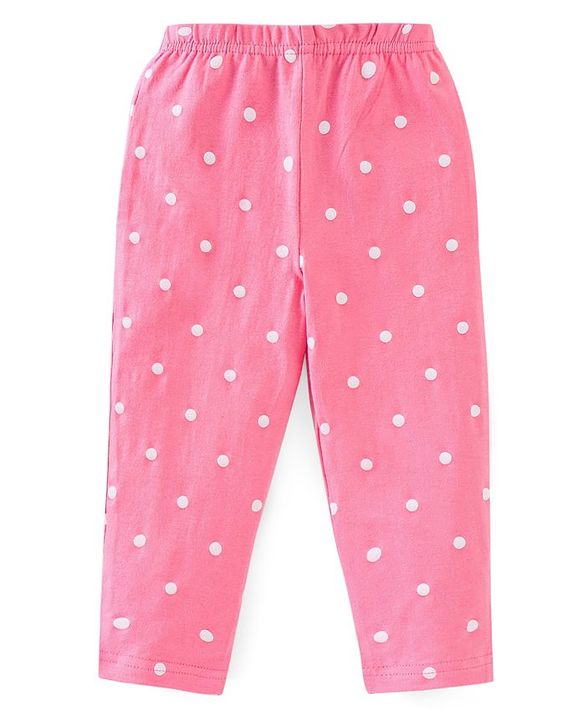 Babyhug 100% Cotton Knit Sleeveless Striped Top and Leggings Set Bunny Print - Blue & Pink