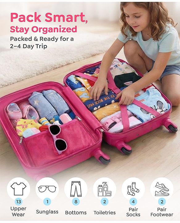 Babyhug Rock Star Kids Small 1 Day Trip  Trolley Bag Dino Print - 18 Inches