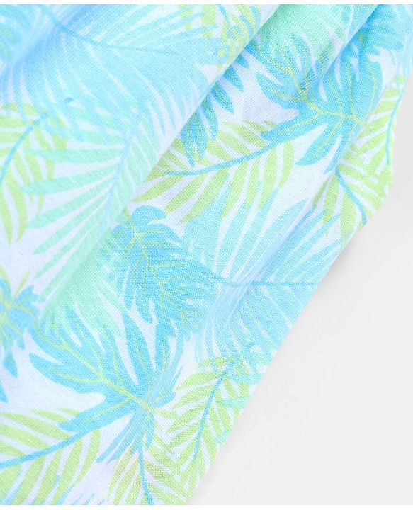 Babyhug 100% Cotton Sleeveless Top and Shorts Set Floral Print - Green & Blue