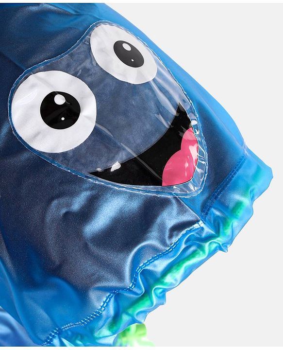 Babyhug PVC  Opaque Full Sleeves Happy Face Raincoat - Blue