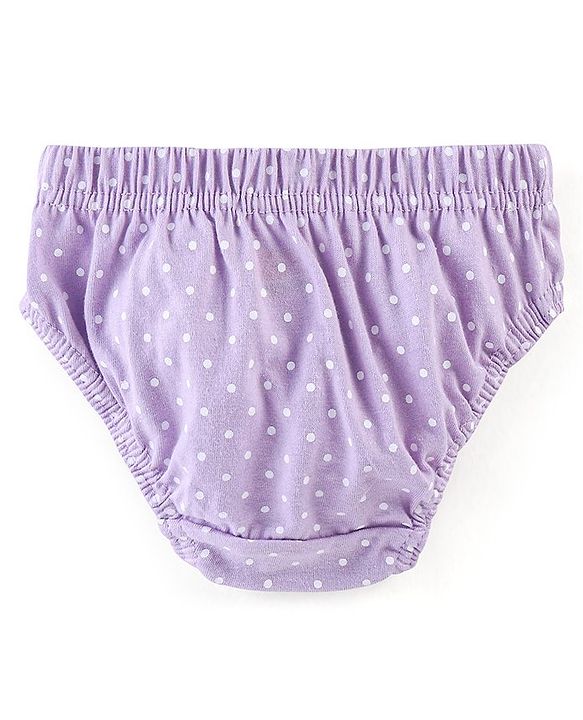 Babyhug 100% Cotton Antibacterial Panties Polka Dots & Butterflies Print Pack Of 3 - Purple White & Pink