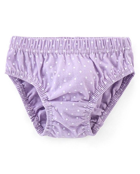 Babyhug 100% Cotton Antibacterial Panties Polka Dots & Butterflies Print Pack Of 3 - Purple White & Pink
