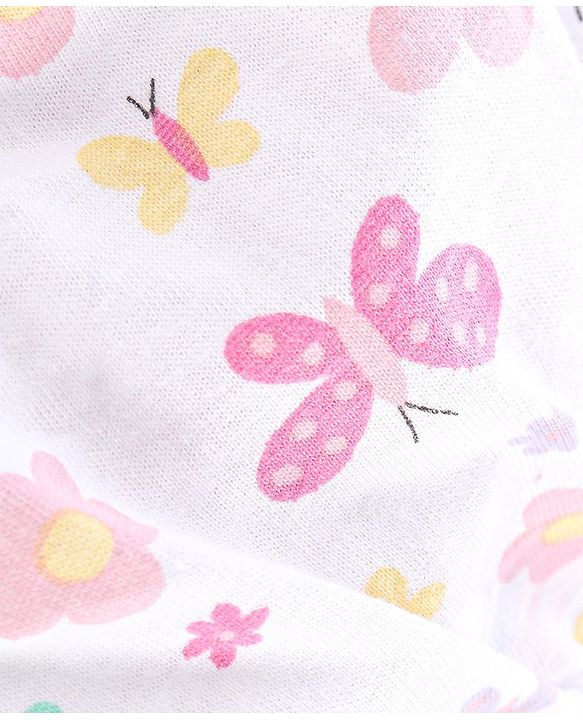 Babyhug 100% Cotton Antibacterial Panties Polka Dots & Butterflies Print Pack Of 3 - Purple White & Pink