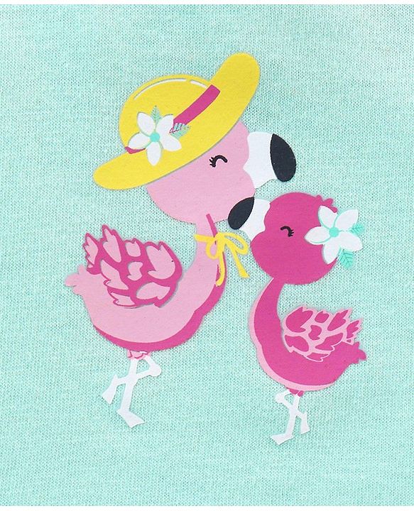 Babyhug 100% Cotton Antibacterial Finish Slips Flamingo & Floral Print Pack of 3 - Pink Yellow & Blue