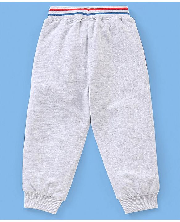 Babyhug Cotton Knit Half Sleeves T-Shirt & Lounge Pants Set Colour Block - Red Blue & White