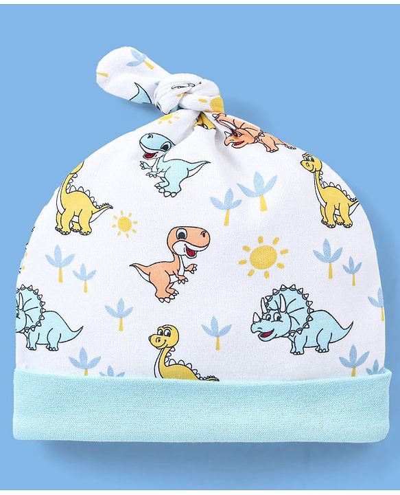 Babyhug 100% Cotton Cap Dino Printed - Blue
