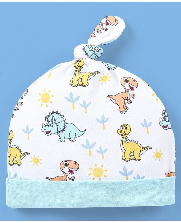 Babyhug 100% Cotton Cap Dino Printed - Blue